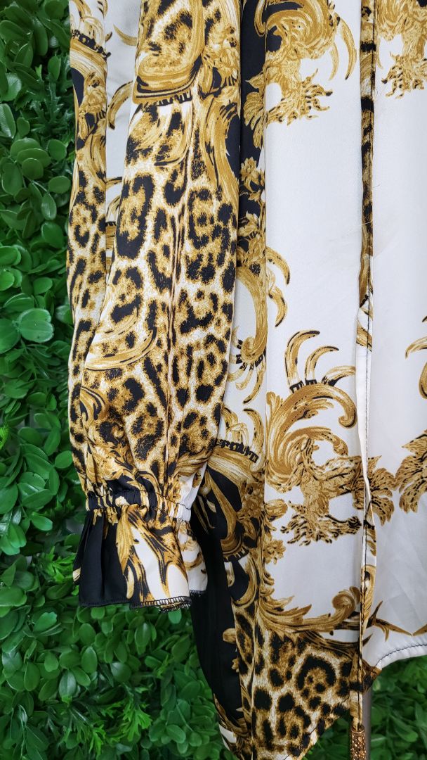 Jeff Gallano Print Frill Neck Blouse (10-12)