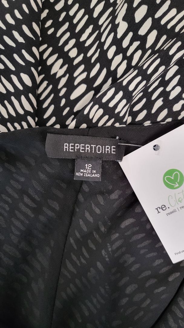 Repertoire Black/White Charm Slip Dress (12)