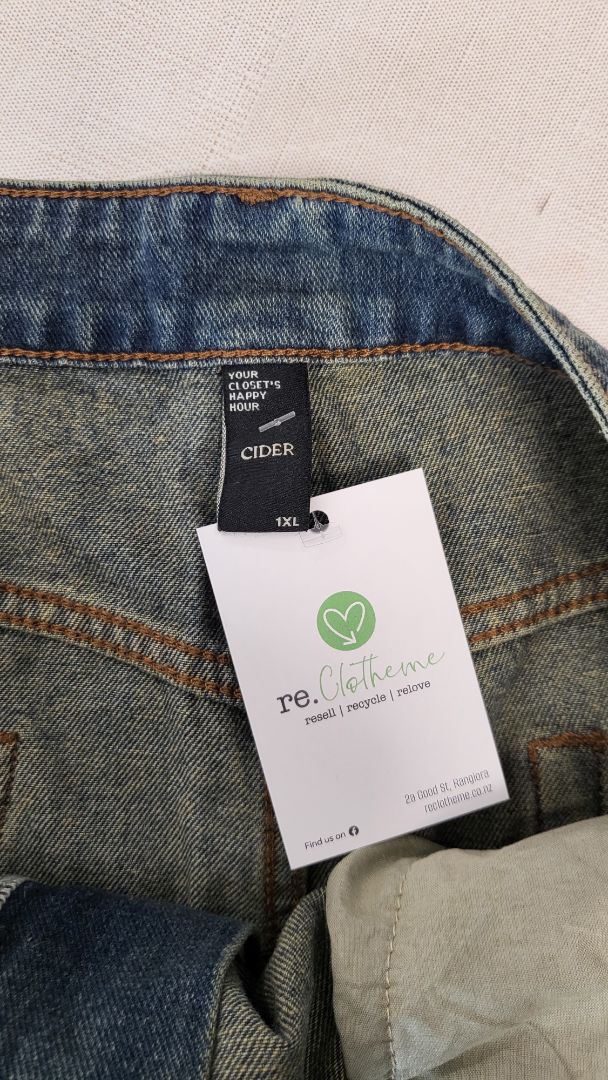 Cider Denim Drop Hem Skirt (18)