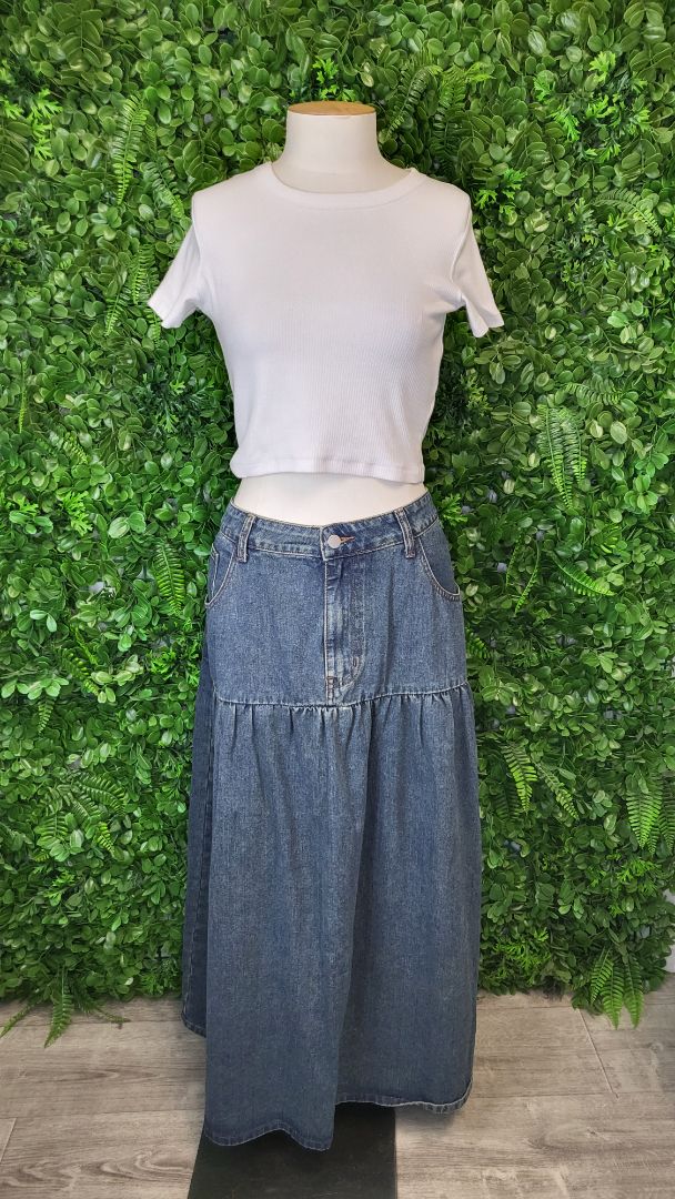Cider Denim Drop Hem Skirt (18)