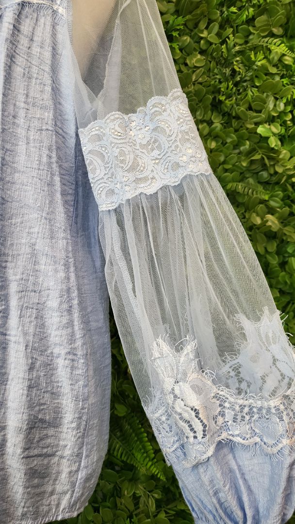 Halo & Hazard Blue Mesh Lace Top (12)