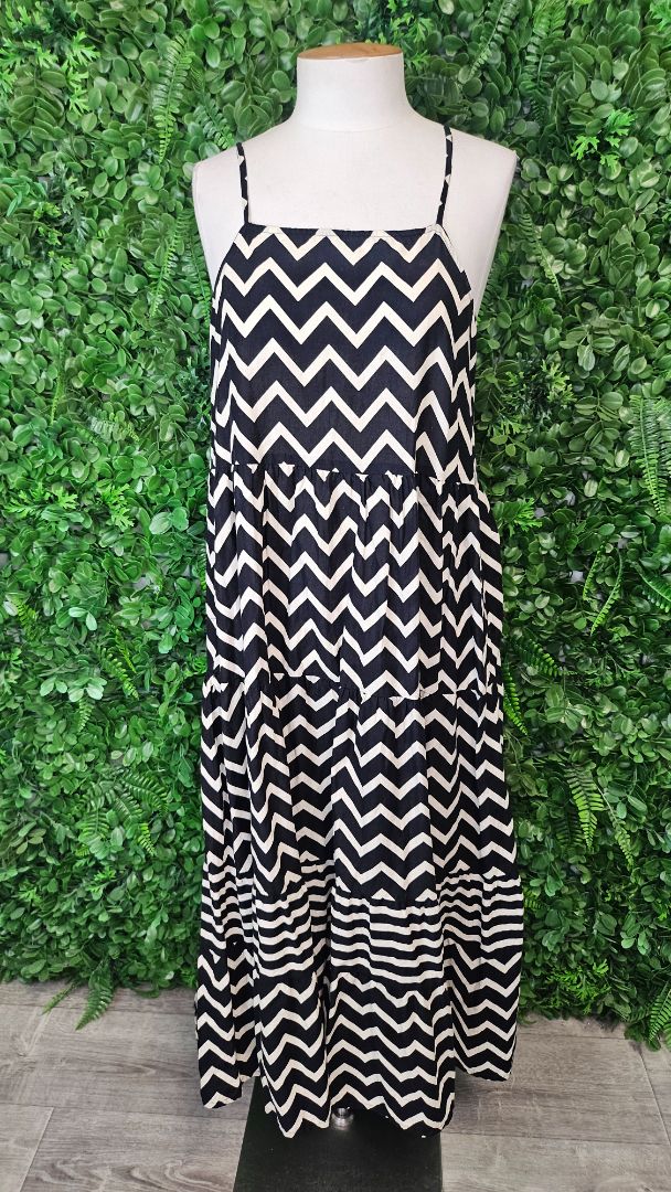 Seed Chevron Stripe Tiered Sundress (6-8)