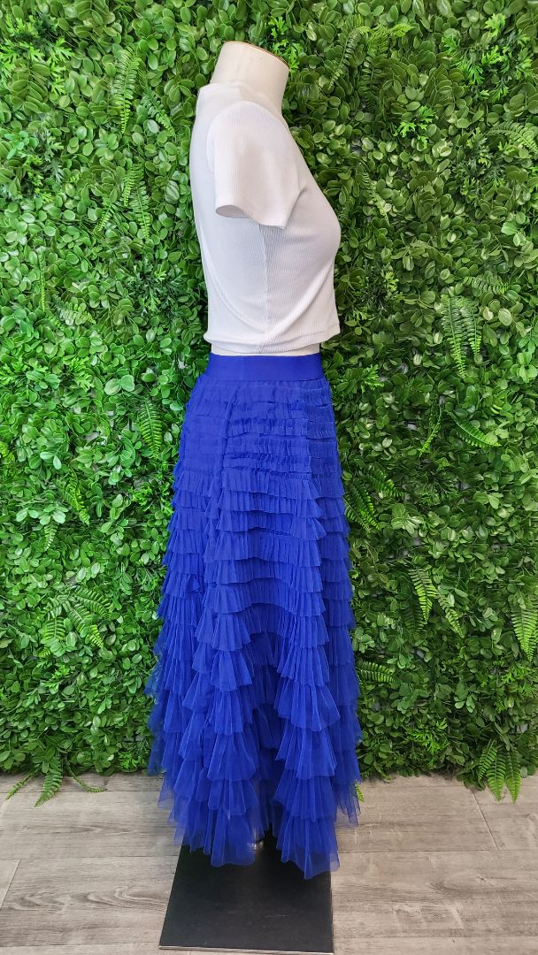 Unknown Azure Tulle Midi Skirt (12-14)