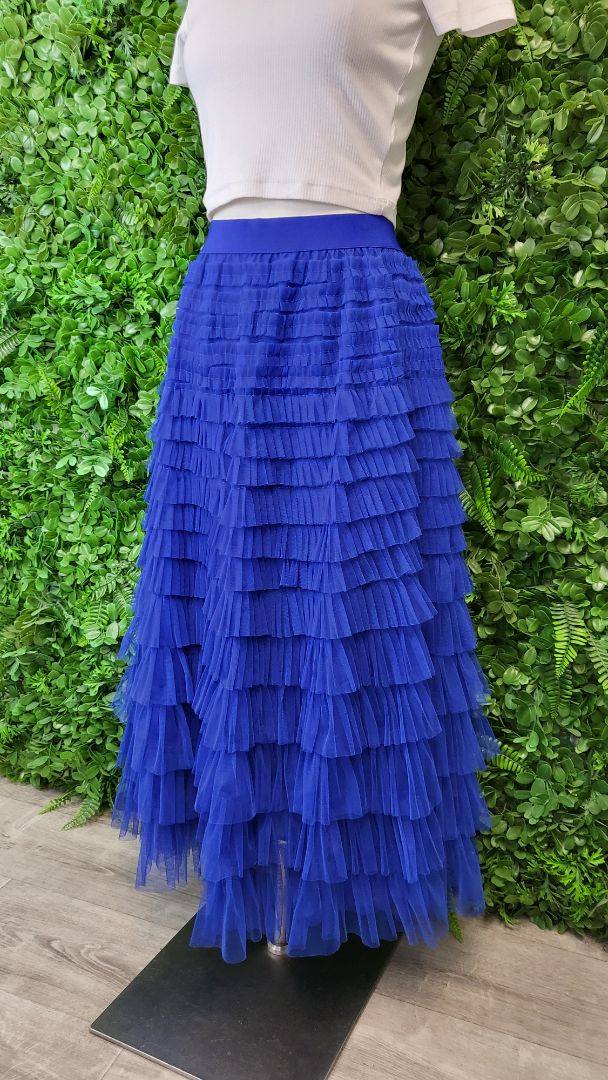 Unknown Azure Tulle Midi Skirt (12-14)
