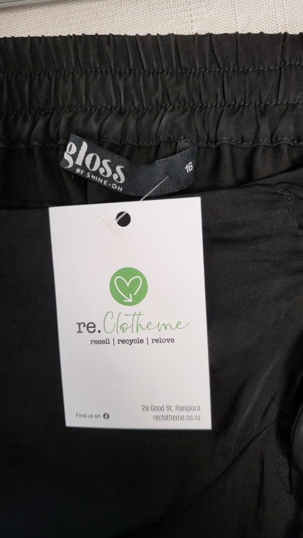 Gloss by Shine On Black Sateen Wrap Skirt (16)