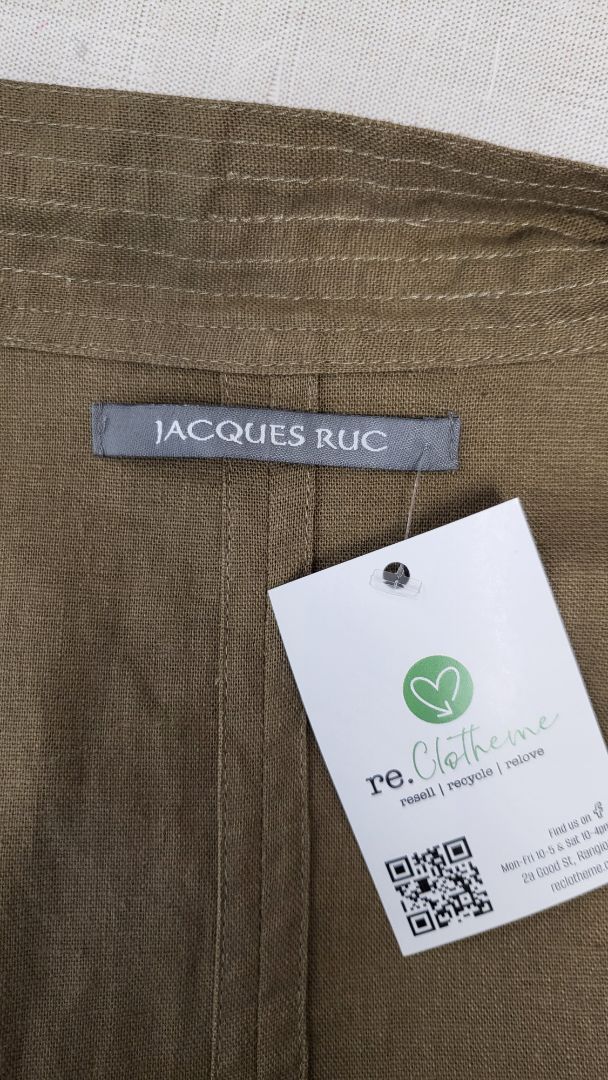 Jacques Ruc Brown Linen Crop Jacket (14-16)