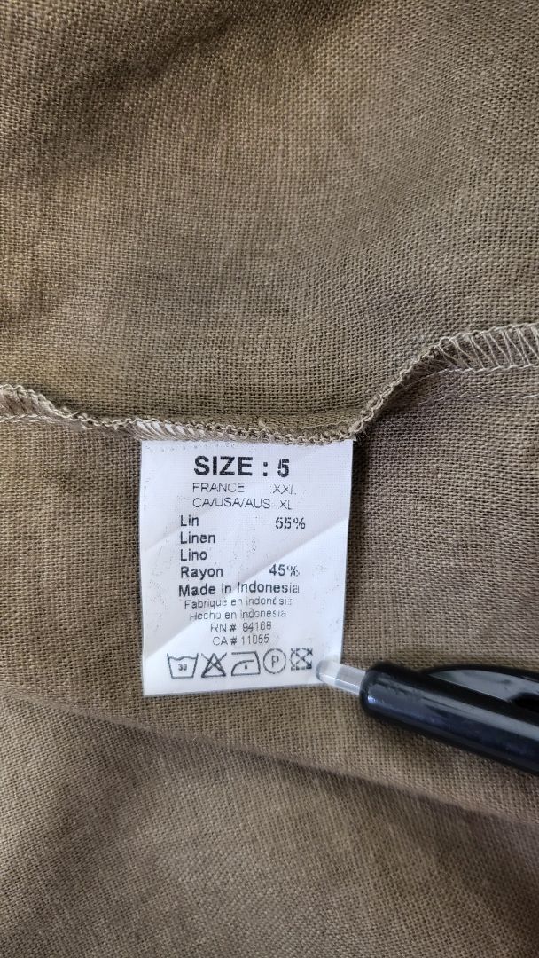 Jacques Ruc Brown Linen Crop Jacket (14-16)