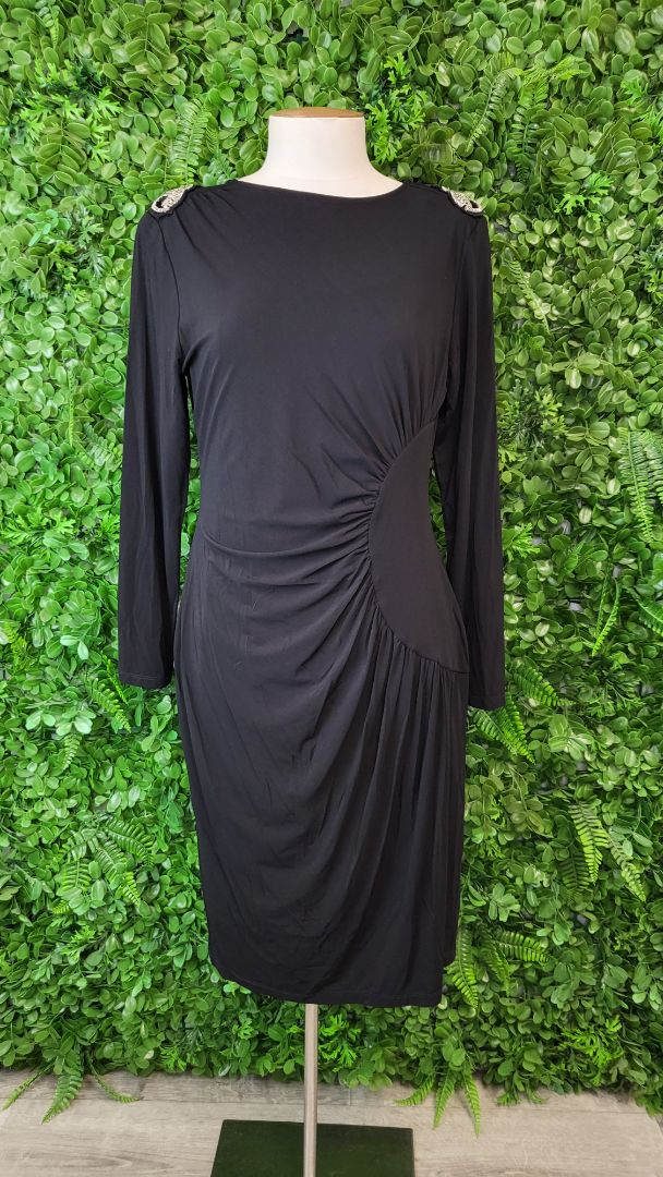 Paula Ryan Black Evening Dress (12-14)