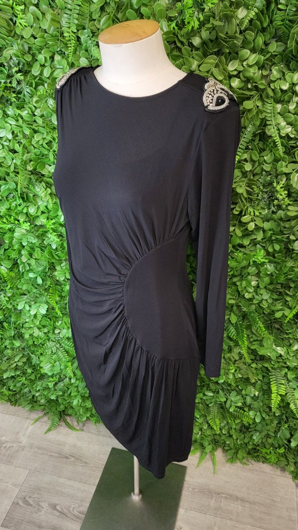 Paula Ryan Black Evening Dress (12-14)