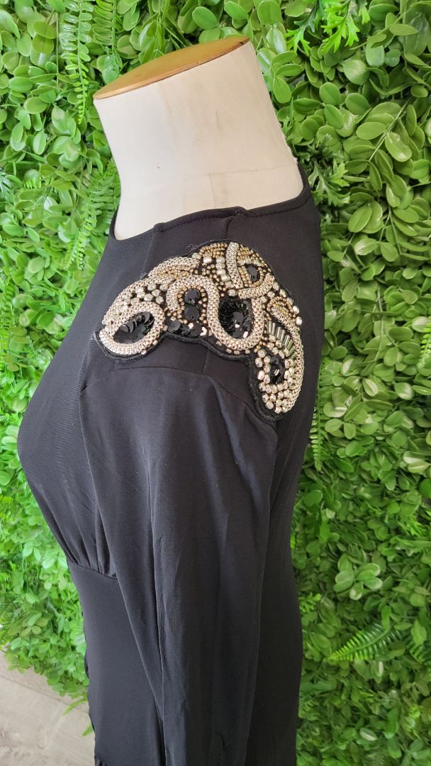 Paula Ryan Black Evening Dress (12-14)