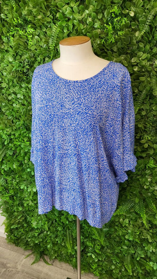 Vincent Print Frill Cuff Top (12)