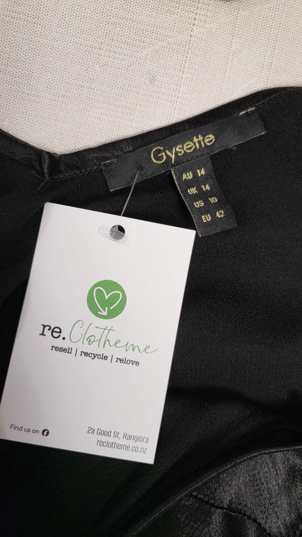 Gysette Black Sateen Dress (14)