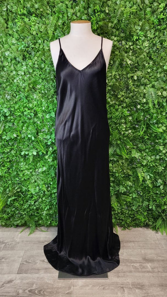 Gysette Black Sateen Dress (14)