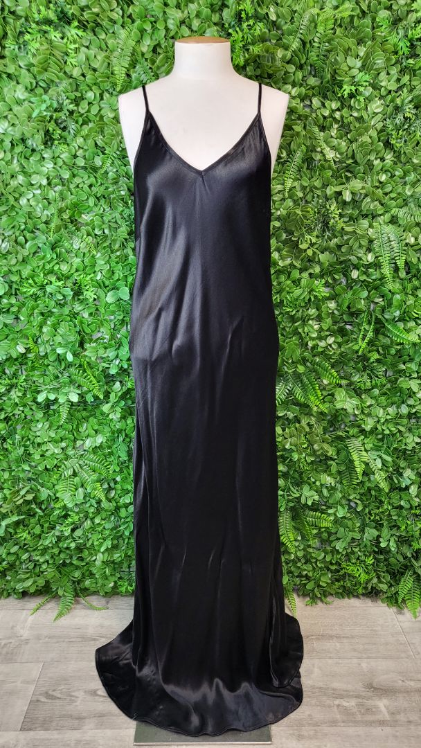 Gysette Black Sateen Dress (14)
