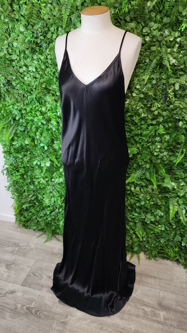 Gysette Black Sateen Dress (14)