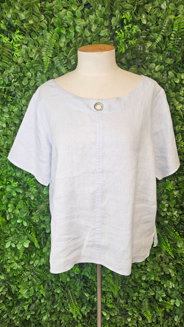 Soeur Blue Linen Top (12)