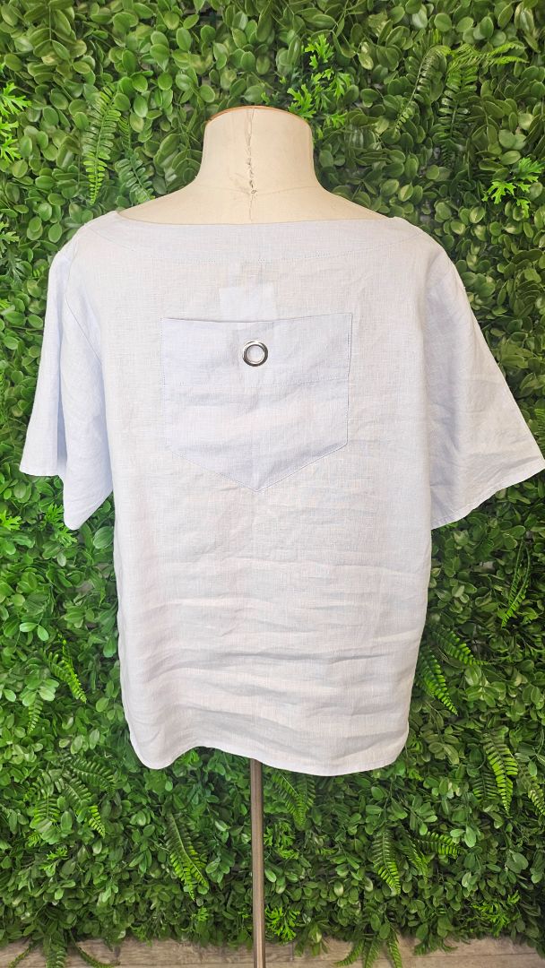 Soeur Blue Linen Top (12)
