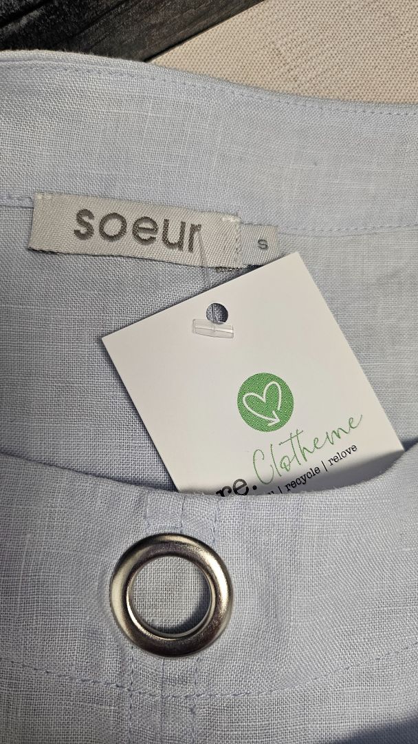Soeur Blue Linen Top (12)