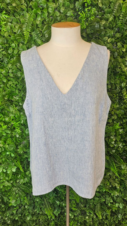Max Blue Linen Tank Top (14)