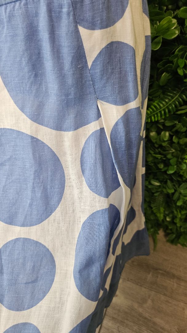 Hobbs London Blue Linen Skirt (14)