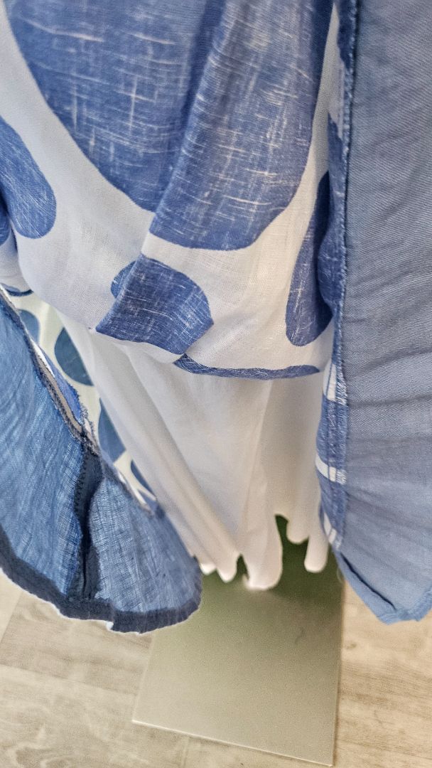 Hobbs London Blue Linen Skirt (14)