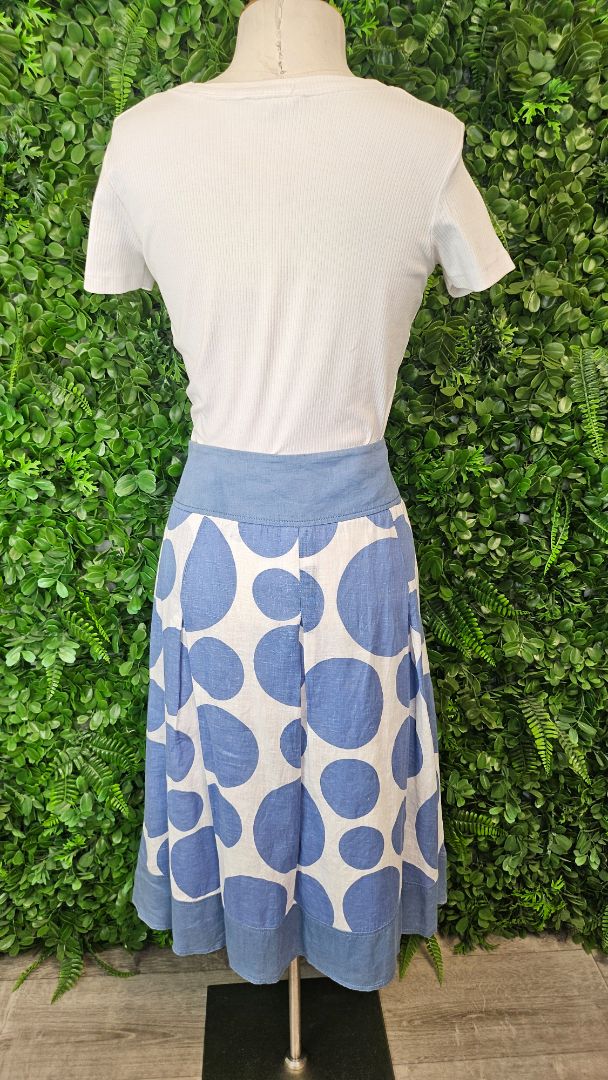 Hobbs London Blue Linen Skirt (14)