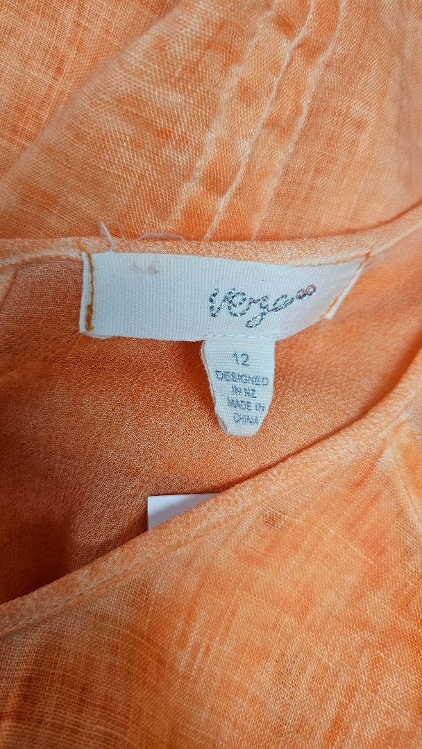 Verge Orange Linen Dress (12)