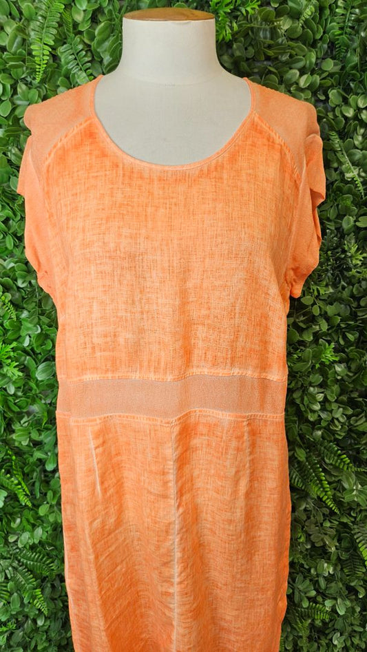 Verge Orange Linen Dress (12)