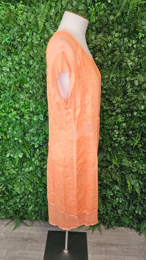 Verge Orange Linen Dress (12)
