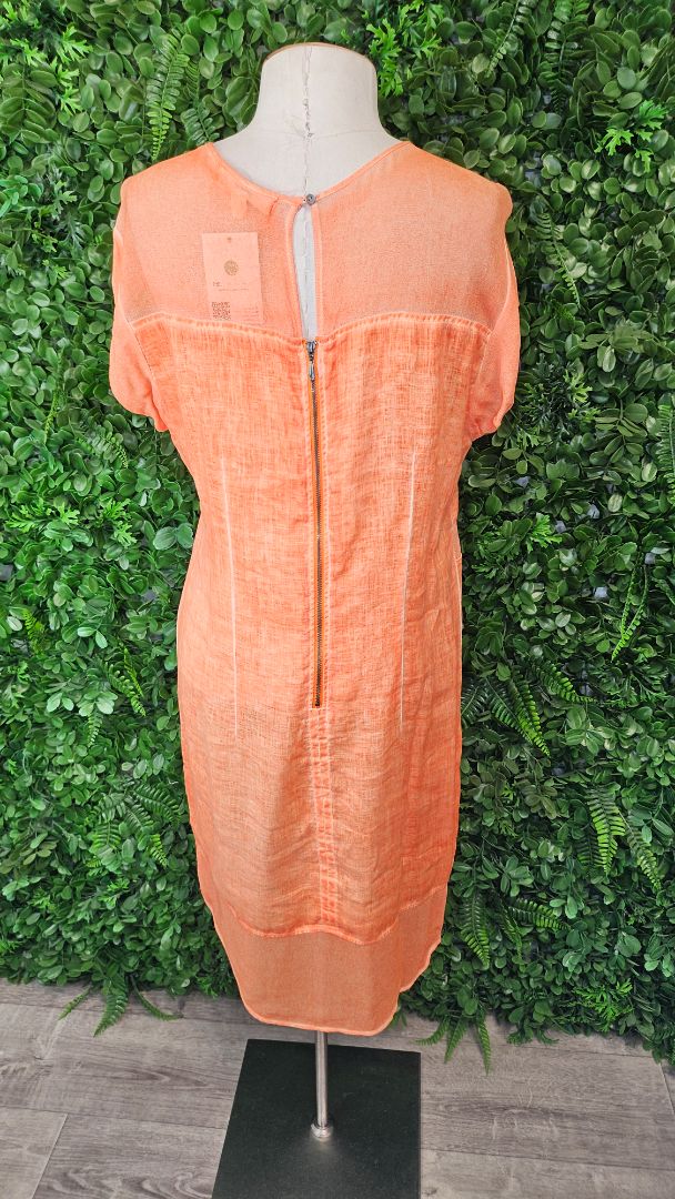 Verge Orange Linen Dress (12)