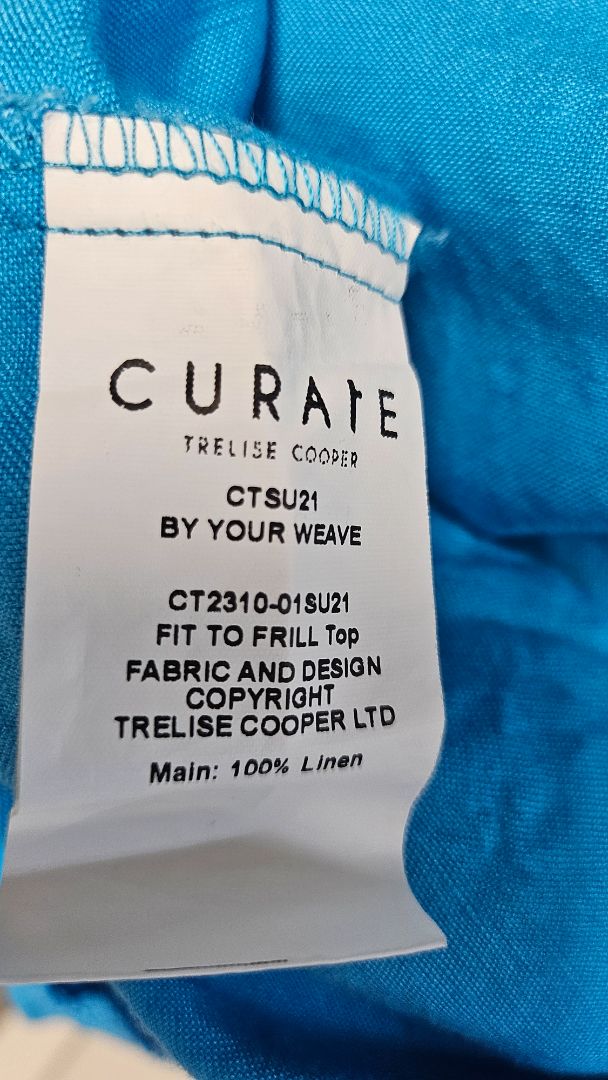 Curate Blue Fit To Frill Top (16-18)