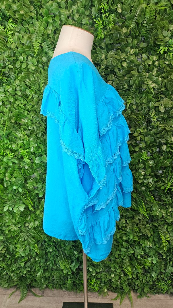 Curate Blue Fit To Frill Top (16-18)