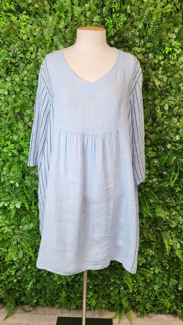 unknown Blue Linen Tunic Top (18)
