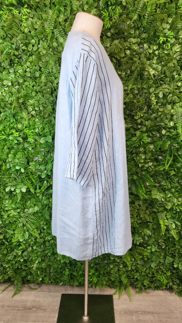 unknown Blue Linen Tunic Top (18)