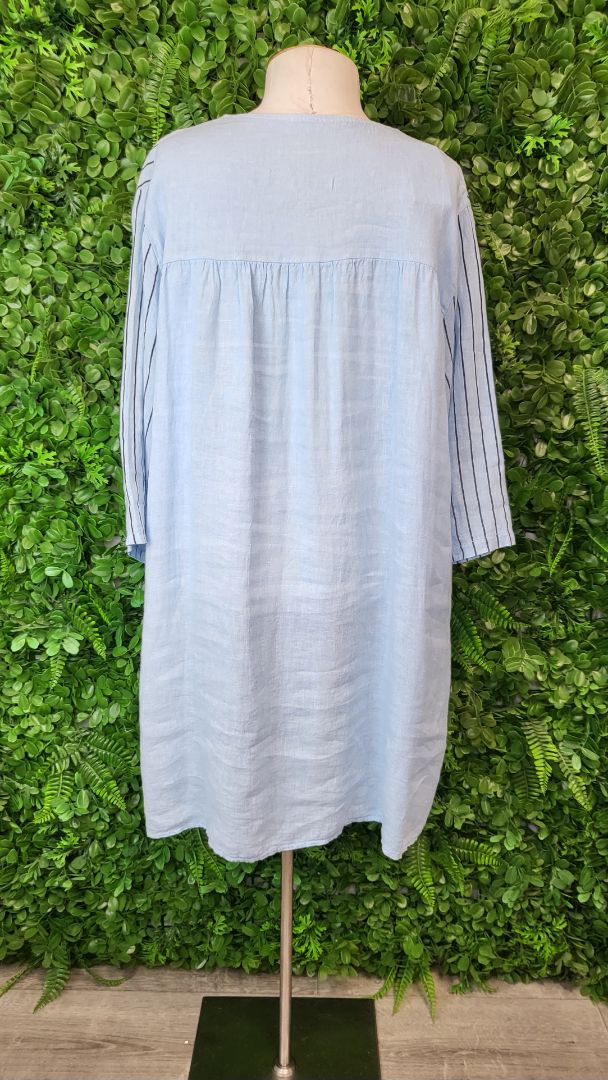 unknown Blue Linen Tunic Top (18)