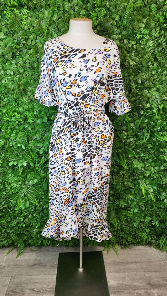 Charlo Animal Print Ruffle Hem Dress (12)