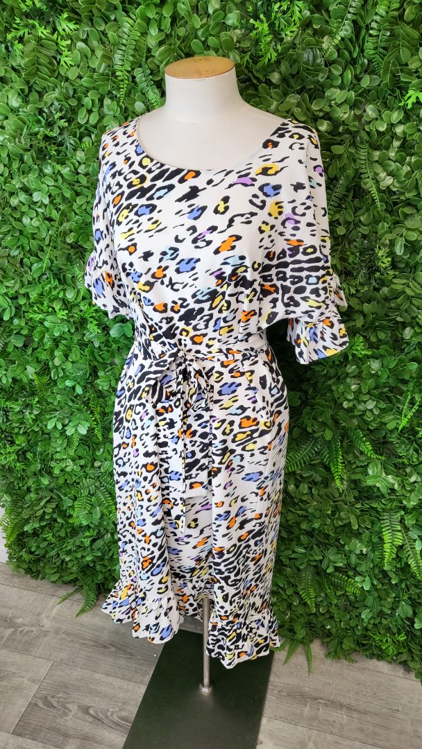 Charlo Animal Print Ruffle Hem Dress (12)