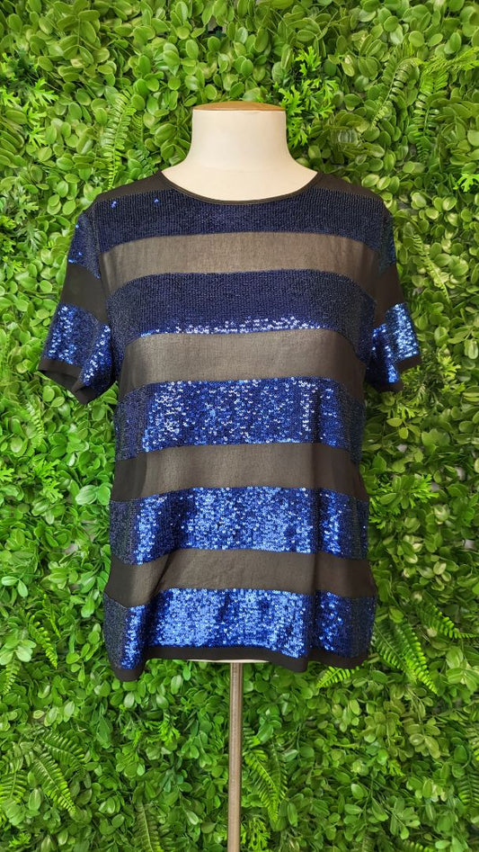 Andy Warhol Blue/Black Sequin Top (8)