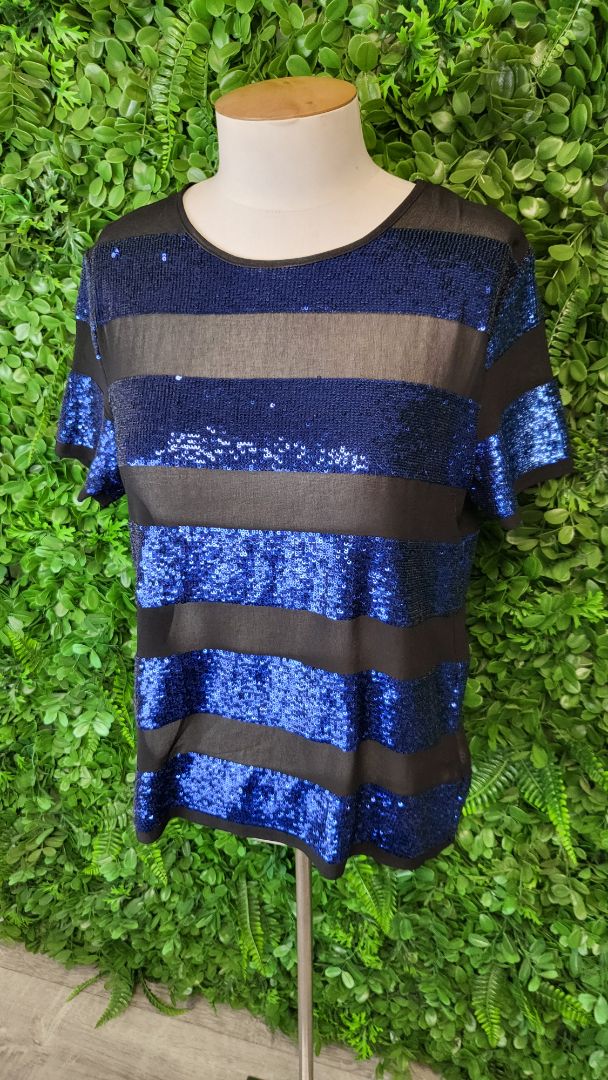 Andy Warhol Blue/Black Sequin Top (8)