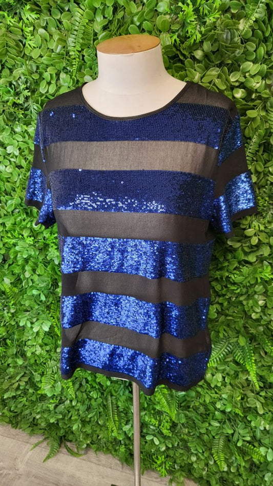 Andy Warhol Blue/Black Sequin Top (8)