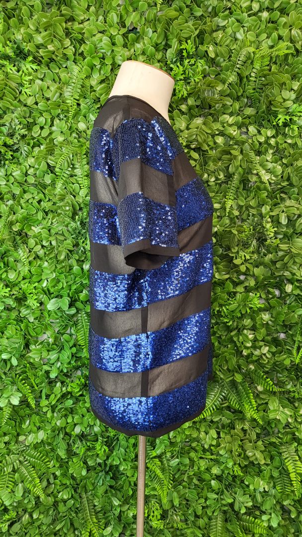 Andy Warhol Blue/Black Sequin Top (8)