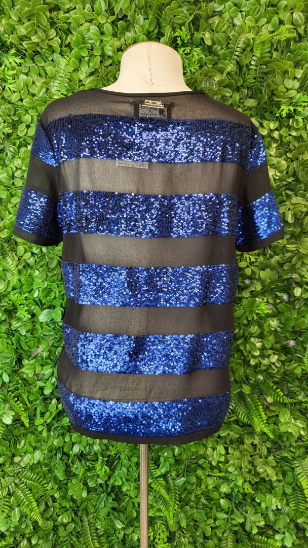 Andy Warhol Blue/Black Sequin Top (8)