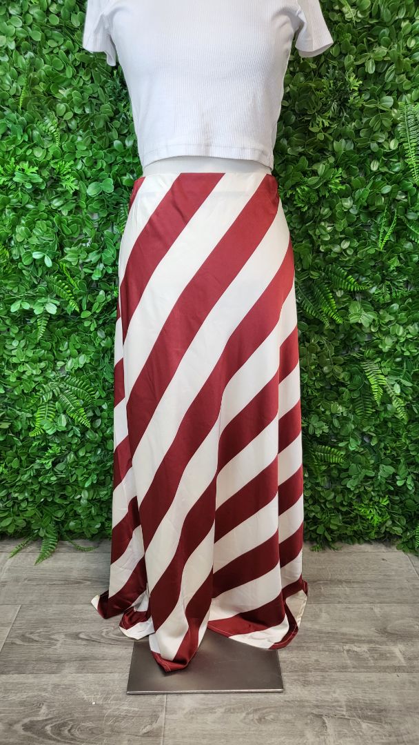 Among The Brave Stripe Fiery Plum Skirt BNWT (14)