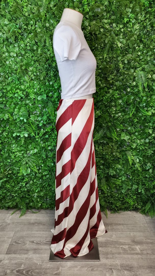 Among The Brave Stripe Fiery Plum Skirt BNWT (14)