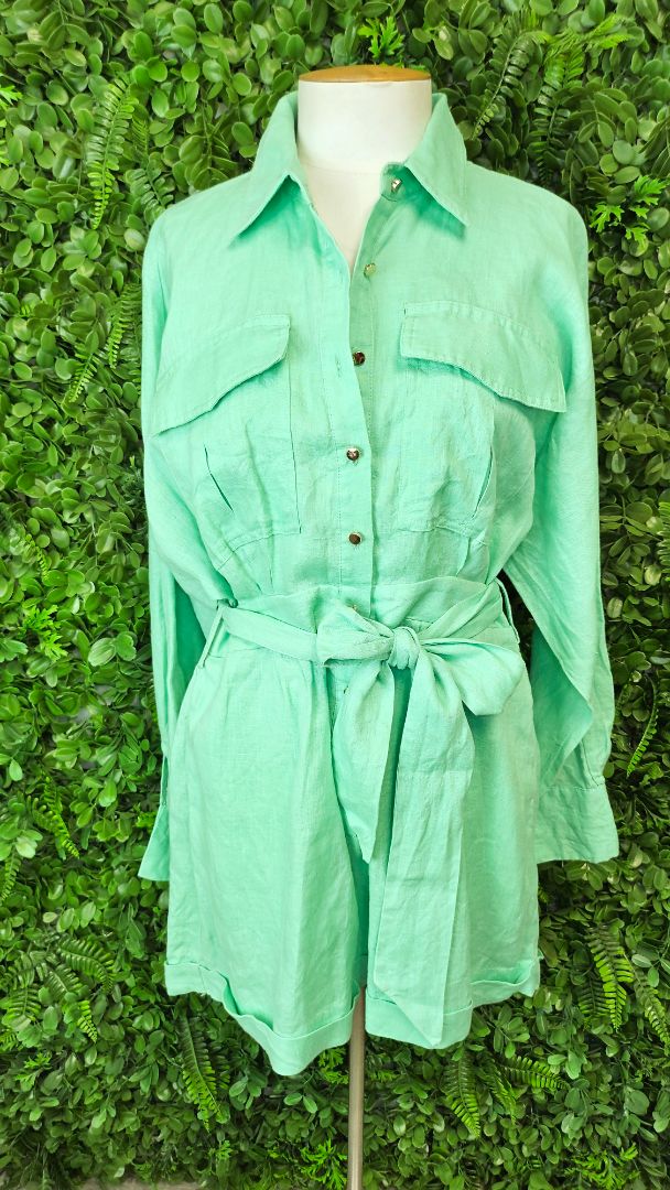 Sheike Green Linen Jumpsuit (12)