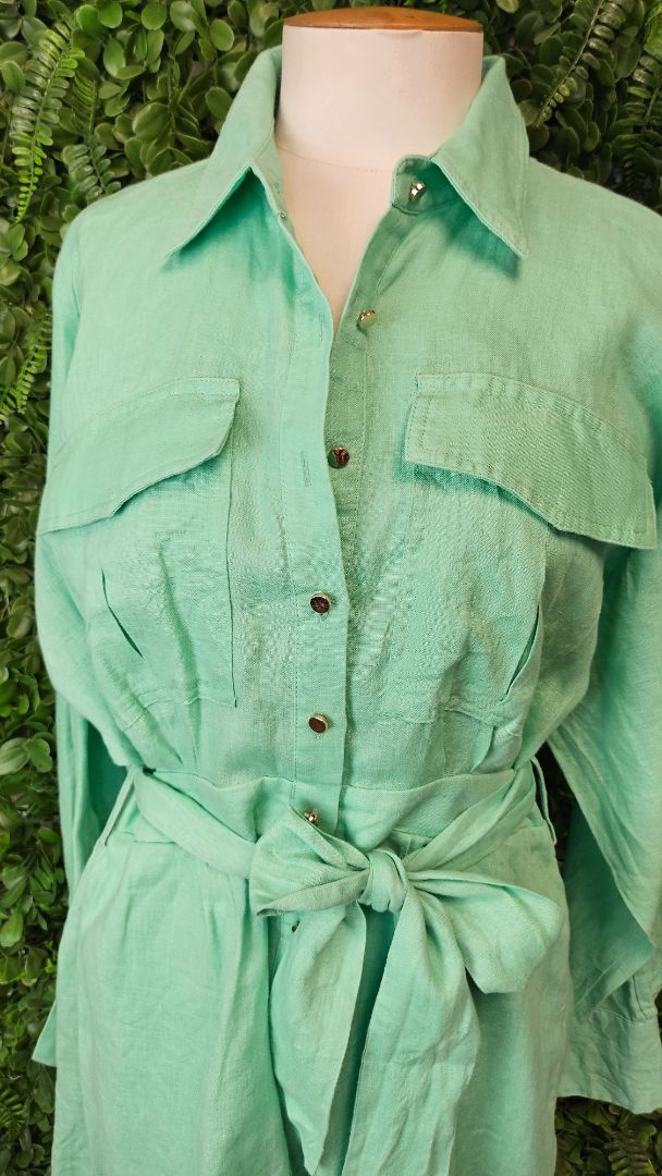 Sheike Green Linen Jumpsuit (12)