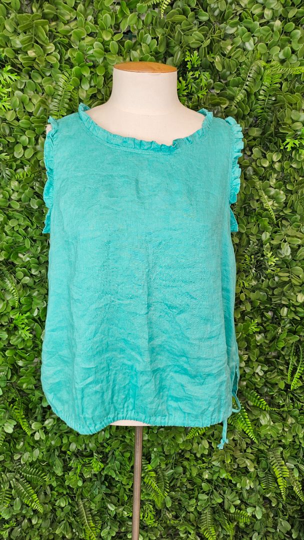 Haven Teal Linen Sleeveless Top (12)