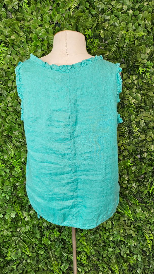 Haven Teal Linen Sleeveless Top (12)