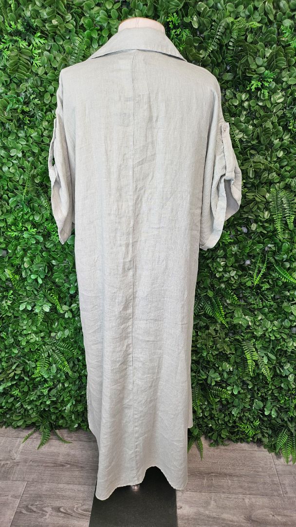Zara Sage Green Linen Dress (16)