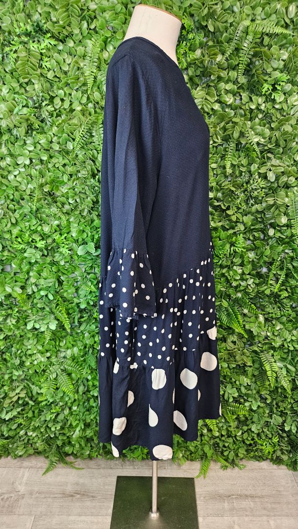 Elm Navy Polka Frill Dress (16)